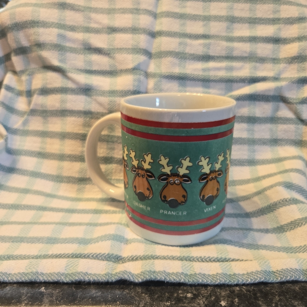 1980s Reindeer Christmas Mug